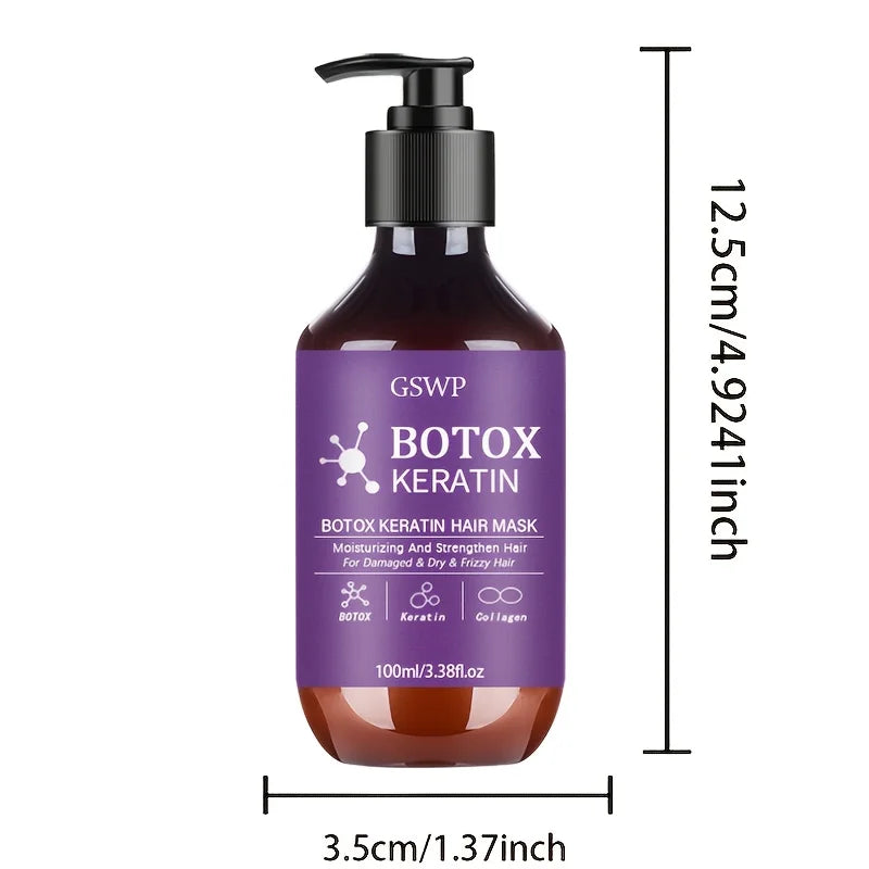 GSWP Botox Keratin Hair Mask. Moisturizing and Strengthening Effects for Damaged, Dry Hair, Reduces Frizz, Split Ends. 100/200ML