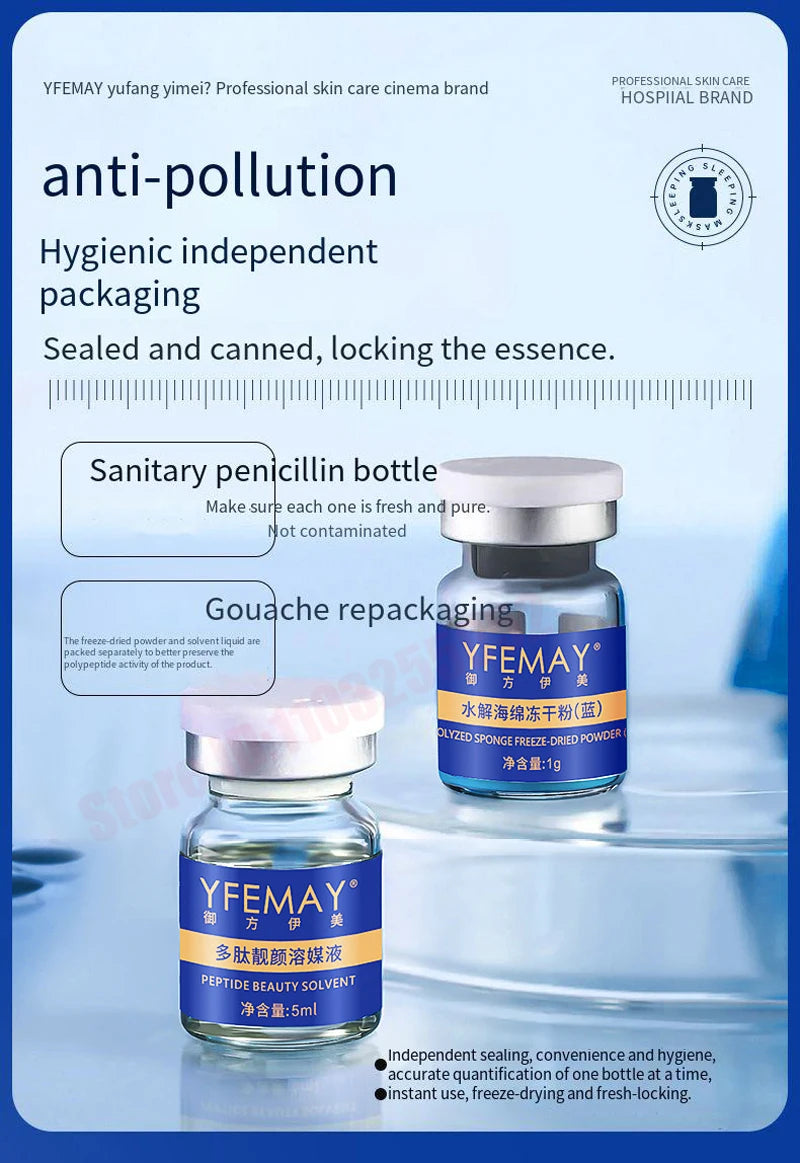 10pcs Copper Peptide Algae Peeling Whitening Melasma Peel Kit Natural Seaweed Bone Plant Extract Mask Rejuvenation Moisturize