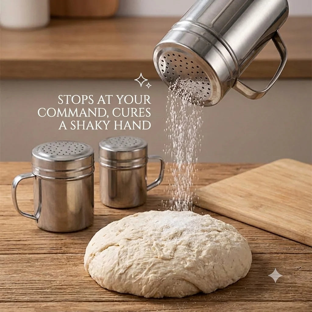 1Pcs Salt Sugar Bottle With Handle Multi-purpose Stainless Steel Kitchen Gadgets Spice Pepper Shaker Spice Jar Seasoning Can