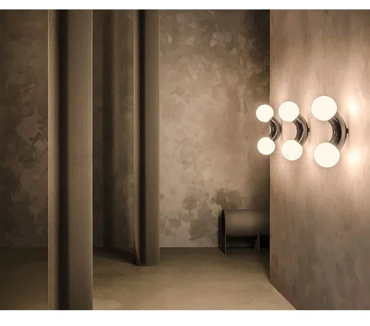 Modern Creative Lighting Design Rainbow Wall Light Childern's Room Kindergarten Asile Bedroom Bathroom Glass Ball Wall Lamp