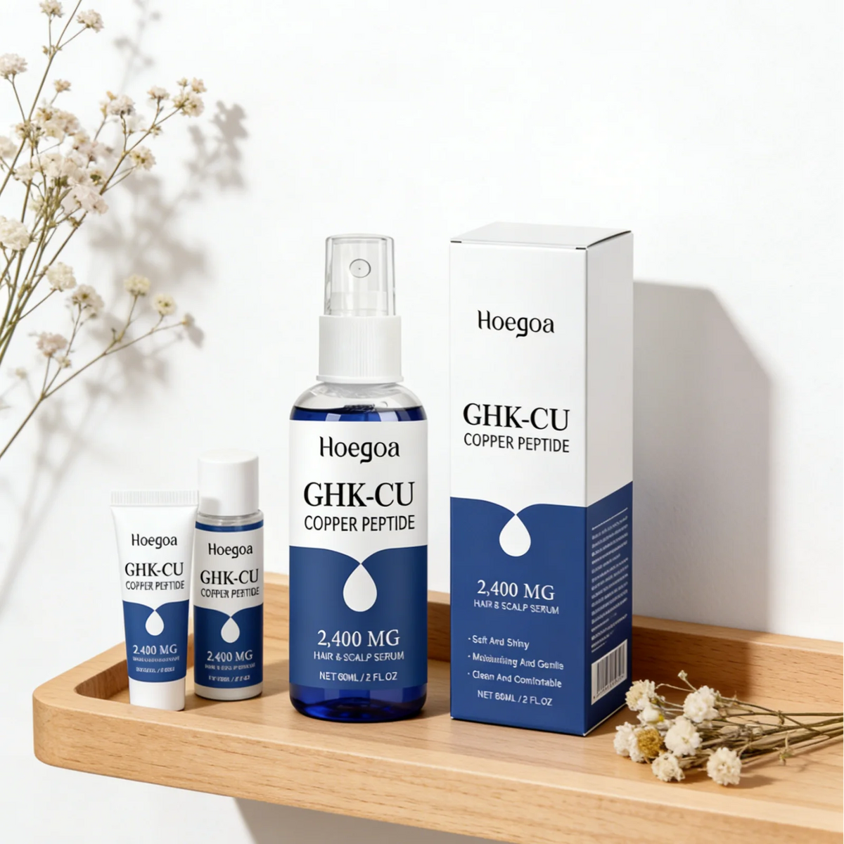 Hoegoa Ghk-Cu Copper Peptide Hair Serum Deep Nourishment Gloss Repair Strengthens Roots Conditions Scalp Lightweight Scalp Serum