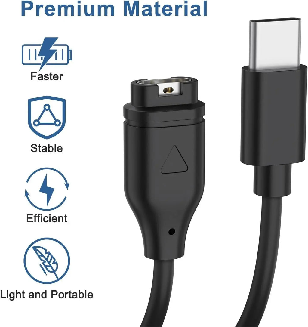 Type C USB Charging Cable For Garmin VenuX1 Quatix8 Charger Forerunner 970 165 255 Instinct3 3S 3X 2 Garmin Active6 Lily2 Active