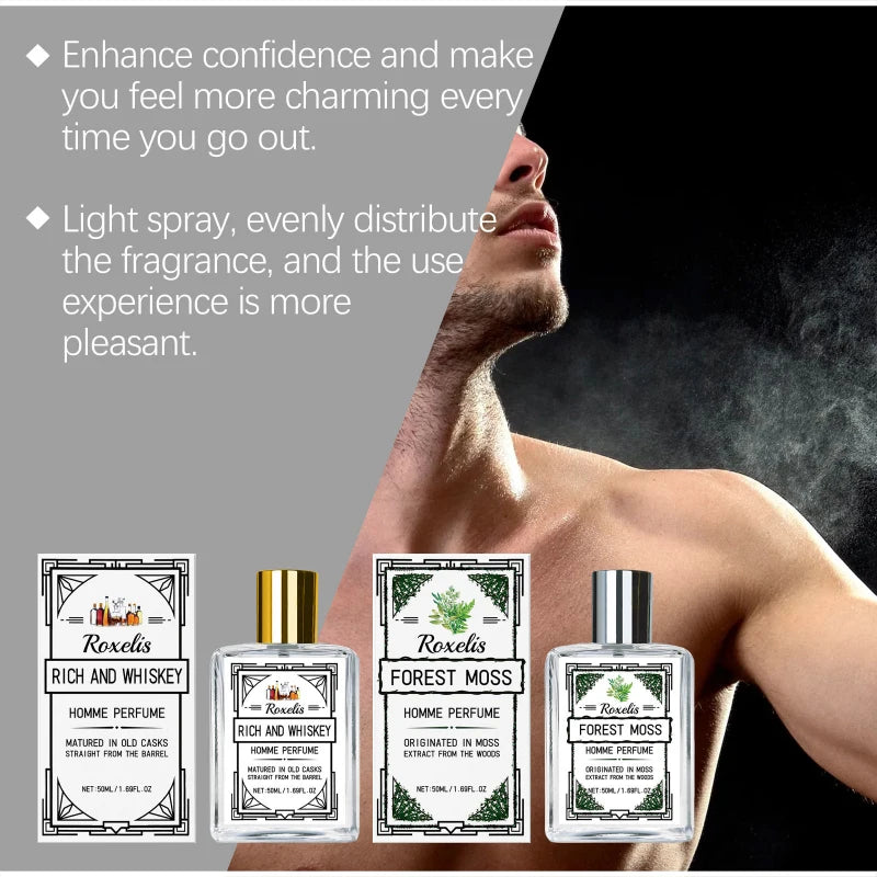 Charismatic Men's Perfume Charming Whiskey Light Fresh Elegant Long-lasting Fragrance Non-irritating Body Spray Eau De Cologne