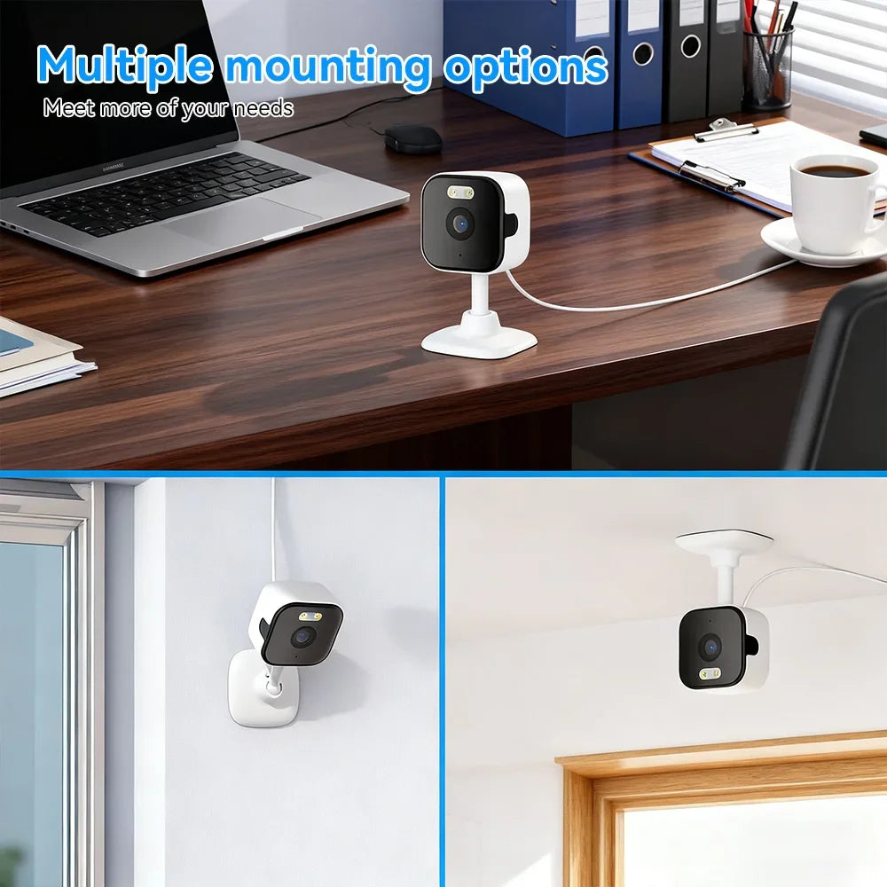 3MP WiFi Security Camera Indoor Smart IP Smart IP Camera with Motion Detection Night Vision Two-Way Audio Baby Monitor Supports