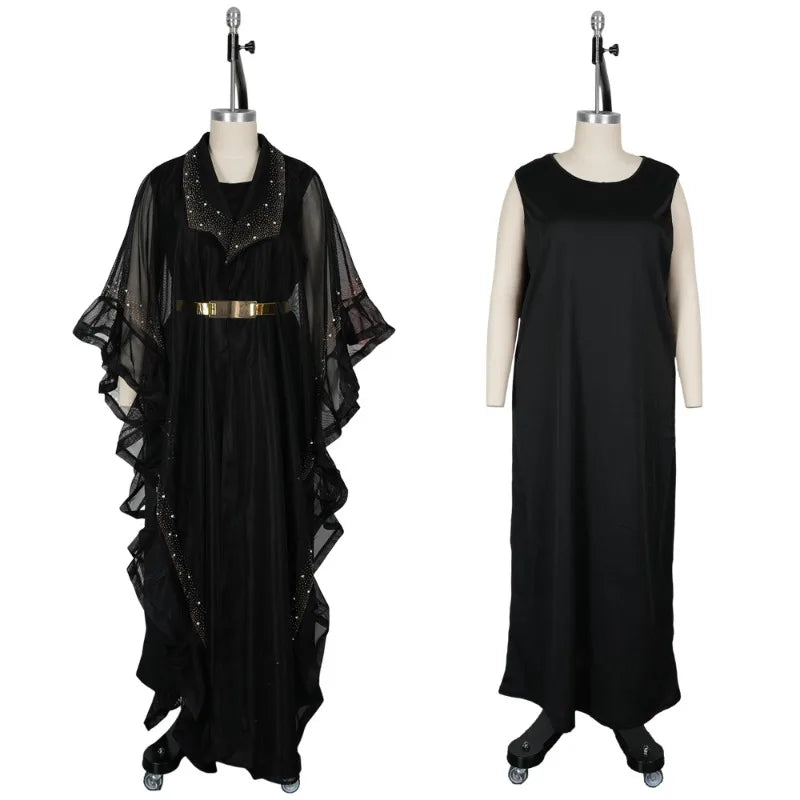 Traditional Dresses For Women Turkey African Dashiki 2 PCS Set Clothing Dubai Kaftan Muslim Abayas Wedding Party Evening Gowns