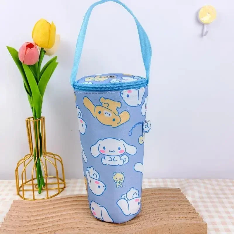 Sanrio Handheld Water Cup Bag Hello Kitty Cold Insulation Heat Preservation Portable Cartoon Water Bottle Pocket Kawaii Outdoors
