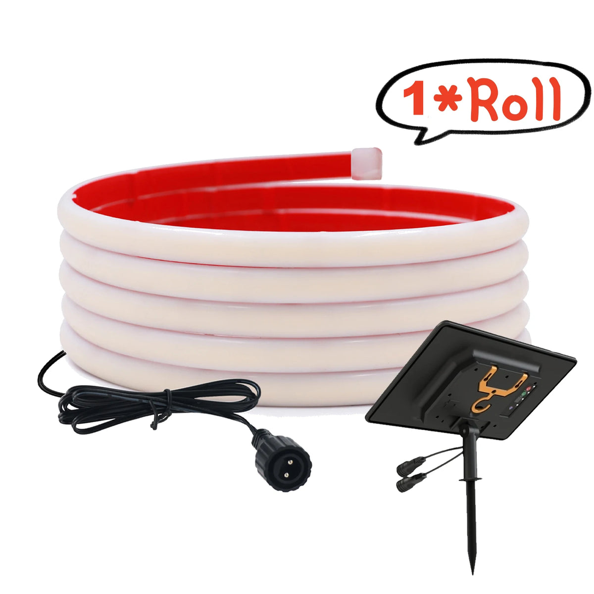 Solar Neon Light Strip 24V COB Waterproof IP68 Flexible LED Tape Red Green Blue Warm White 320LED/m High Density Linear Lighting
