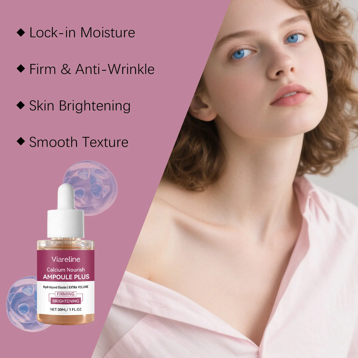 Calcium Volume Ampoule Serum Firming Smoothing Fade Fine Lines Deep Moisturizing Brightening Revitalizing Hydrating Facial Serum