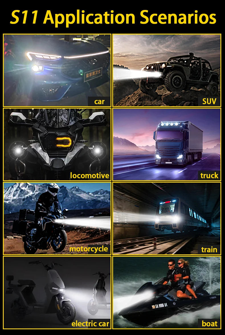 Blue Dual Light Emitting Diode Projector Headlight Car Jeep Motorcycle Spotlight Work Light 40w Smart Car Headlight