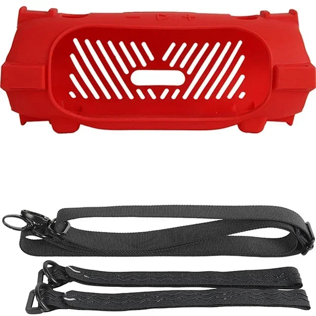 Newest Soft Silicone Case Cover Skin With Strap Carabiner for JBL Charge 6 Portable Waterproof Wireless Bluetooth Speaker