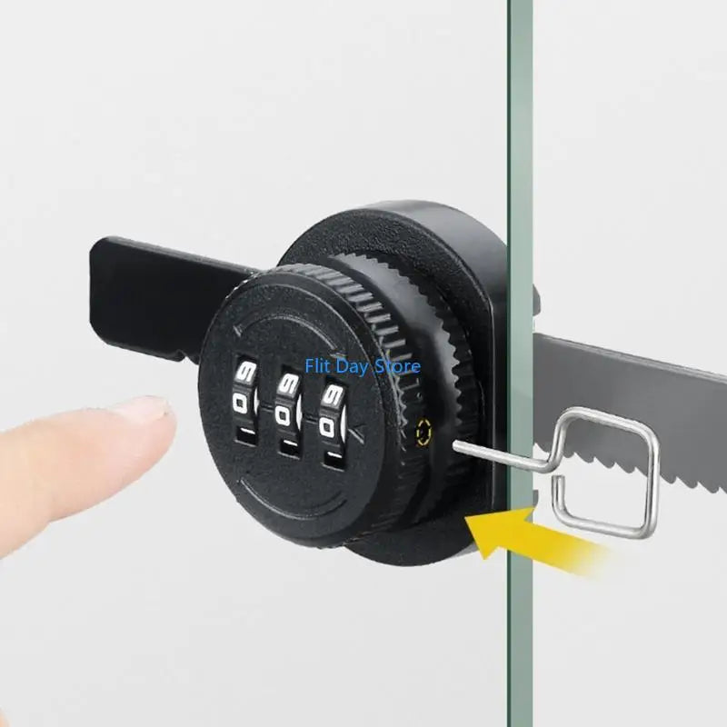 F92C 3Digit Combination Lock Mechanical Password Lock Sliding Glass Door Lock