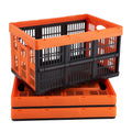 SucceBuy 45L 3 Packs Plastic Collapsible Storage Basket Folding Bins with Handles Stackable Containers for Clothes Grocery Toys