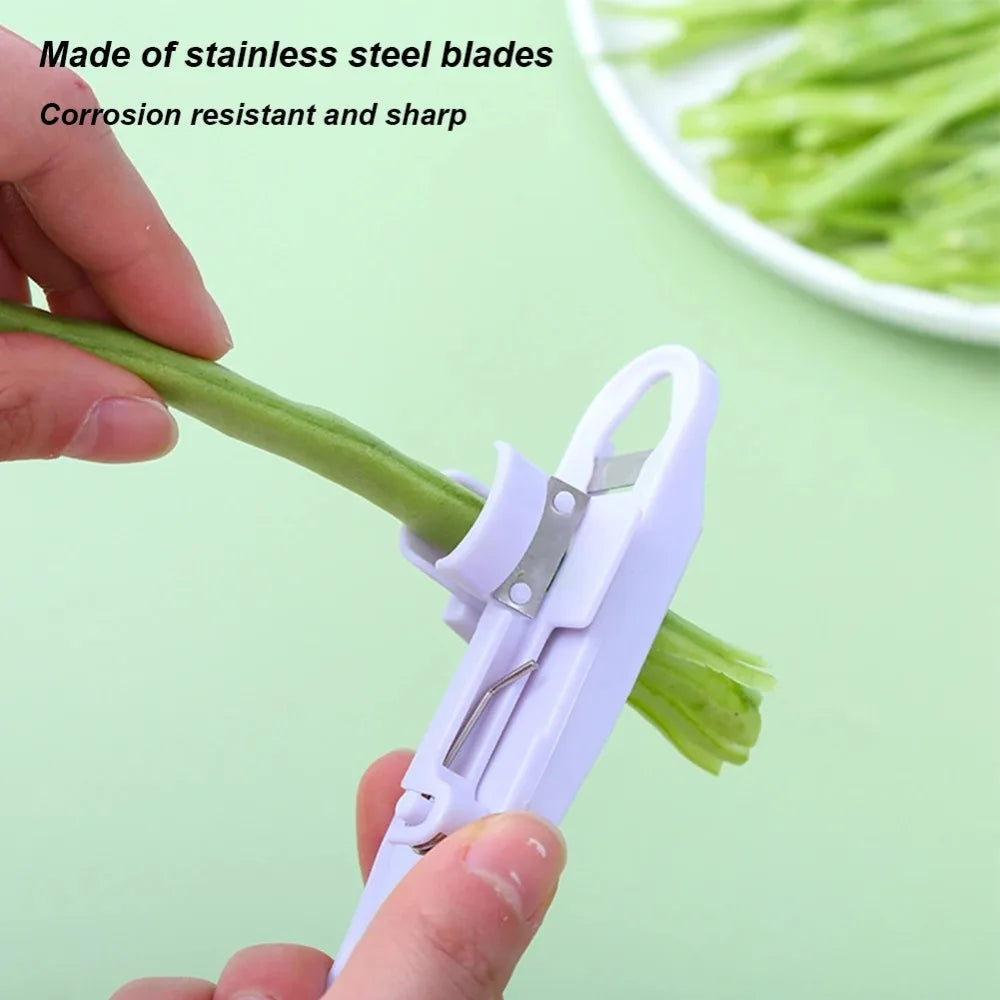 1PC Green Bean Slicer Cutter Cut Fruit Vegetable Stringer Peeler Remover Vegetable Cutter Kitchen Gadgets Kitchen Accessories