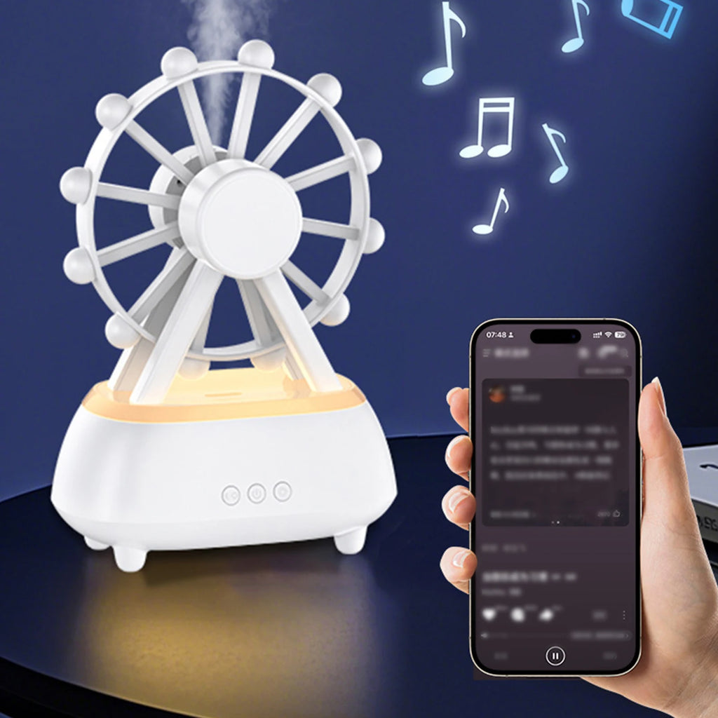Ferris Wheel Cool Mist Humidifier 7 Colors Lights Aromatherapy Diffuser Noiseless Operation Suitable for Room Office and Gym