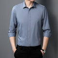 Bamboo Fiber Men White Shirt Long Sleeve Regular Fit Formal Business Social Camisas Plus Large Size 8XL 7XL 6XL 5XL