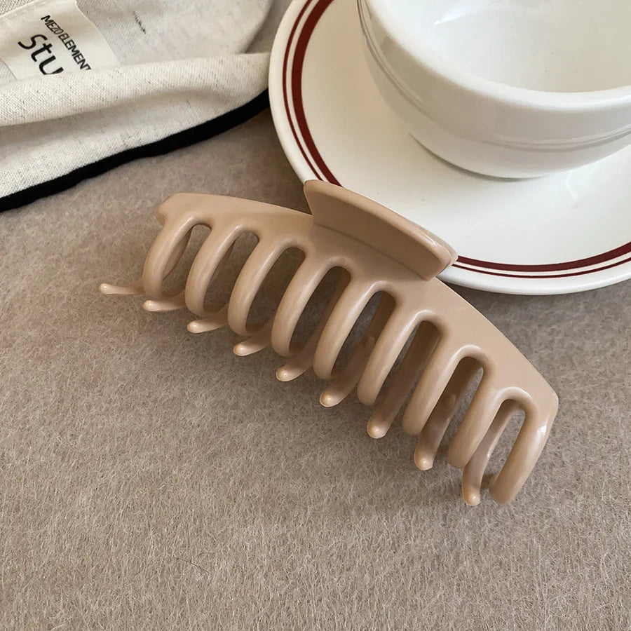 Square Soft Rubber Hair Claws Women Large Solid Silicone Shark Clip Grab Clip Anti Fall Non Fragile Clip Headband Hair Clip M