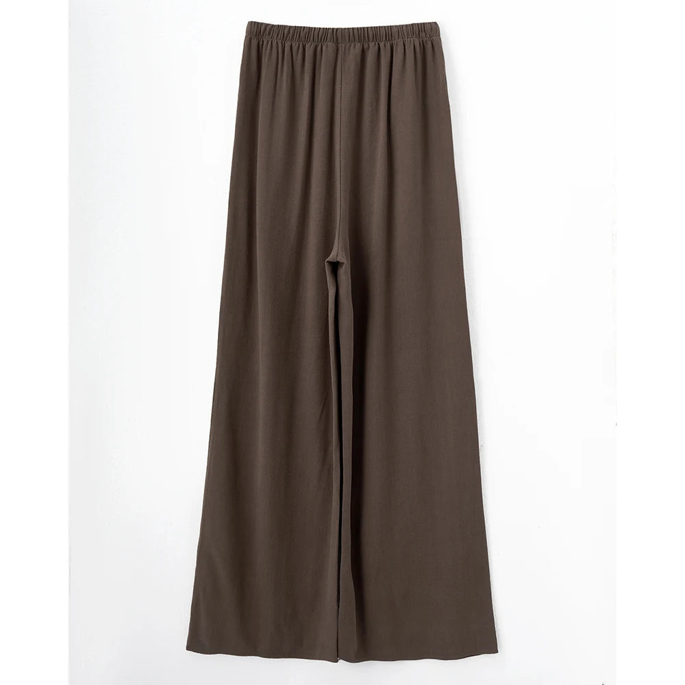 Loose Wide Leg Casual Pants Women's  Korean Linen Office Lady Household Trousers Drawstring Straight Leg Long Pants Femme