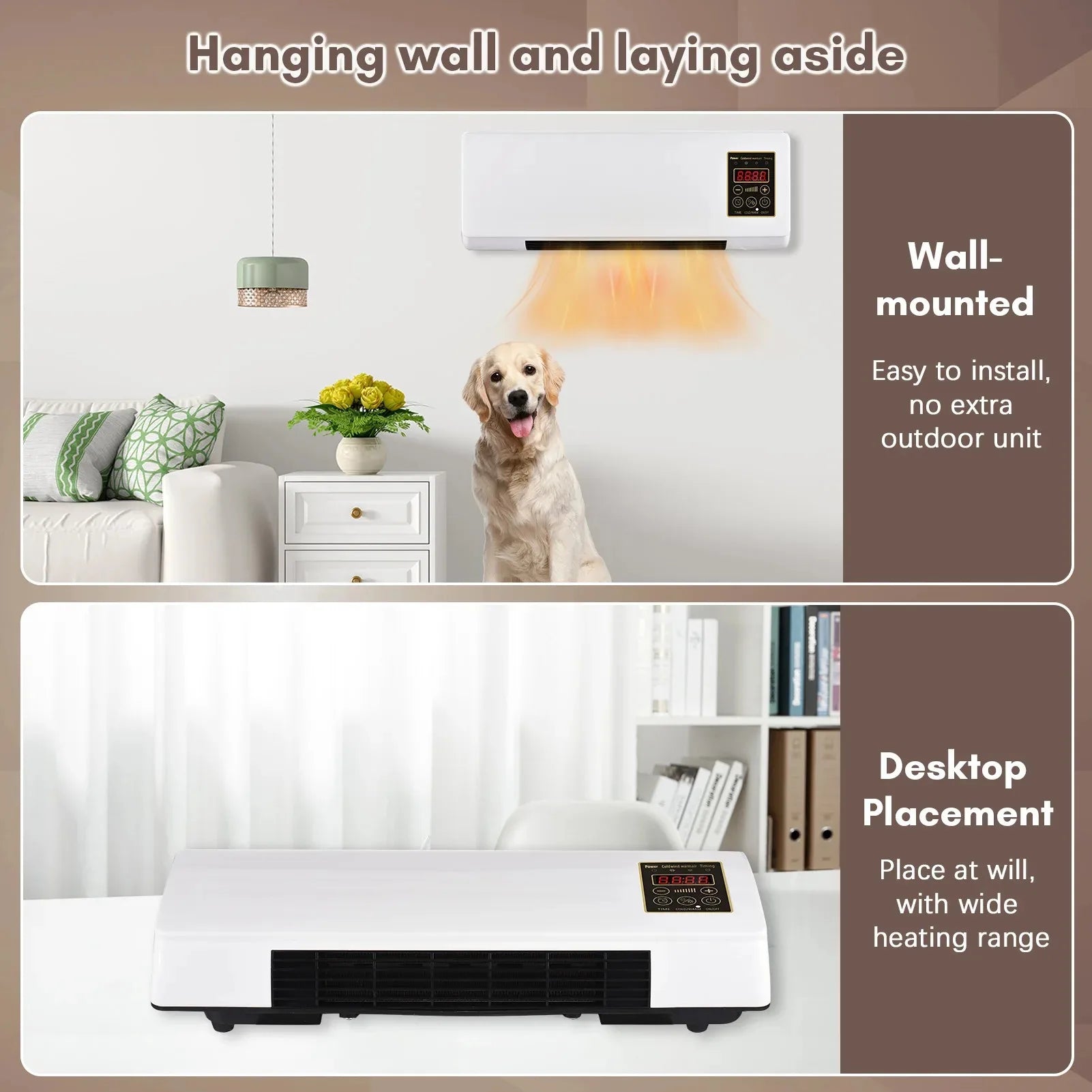 Heater 110V220V, European, Australian and American standards Warm air Wall-mounted electric heater Household bathroom Bedroom