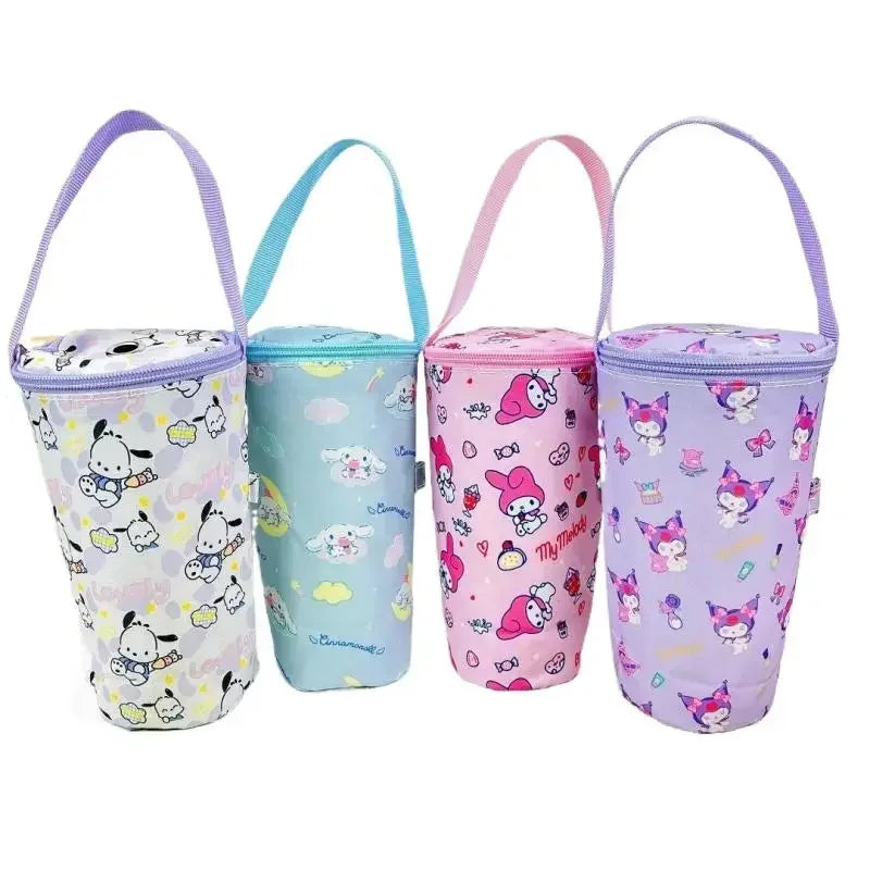 Sanrio Handheld Water Cup Bag Hello Kitty Cold Insulation Heat Preservation Portable Cartoon Water Bottle Pocket Kawaii Outdoors