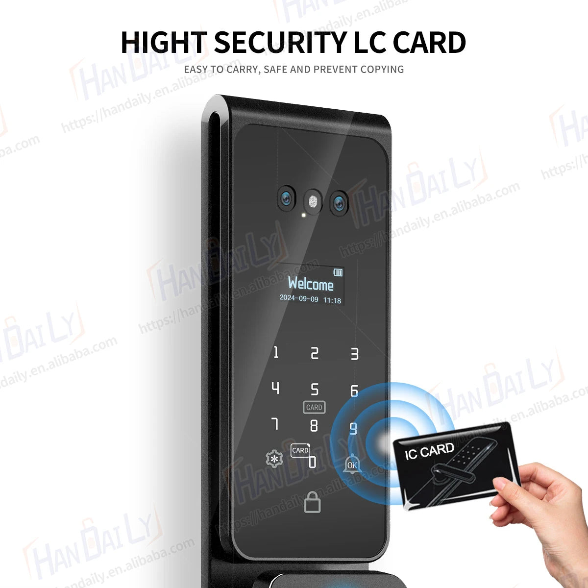 Waterproof App Smart Real Time Video Call Digital  3D Face Recognition Smart Biometric Fingerprint Digital