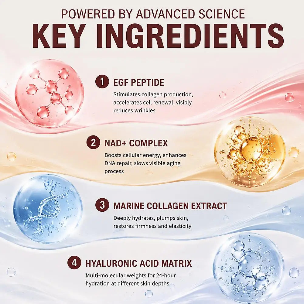 NAD+ Hydrating & Firming Essence for Wrinkles, Fine Lines & Dull Skin, Natural Moisturizing Face Serum for Radiance  Skincare