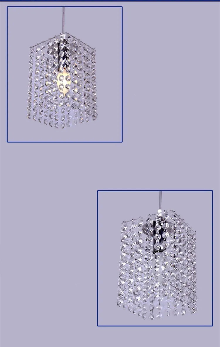 Modern simple iron crystal chandelier led lamp high quality LED lighting crystal chandeliers led E27 lustre pendant/droplight