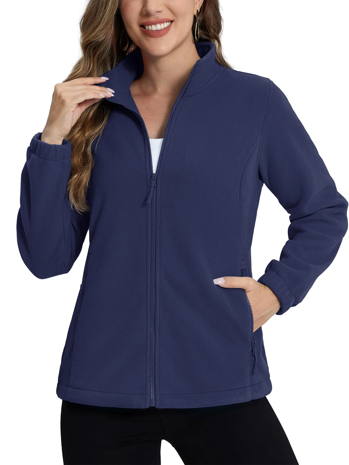 TACVASEN Women's Winter Fleece Jacket Lightweight Full Zip Sweatshirts Coat Casual Zipper Soft Warm Sweaters Outwear Female