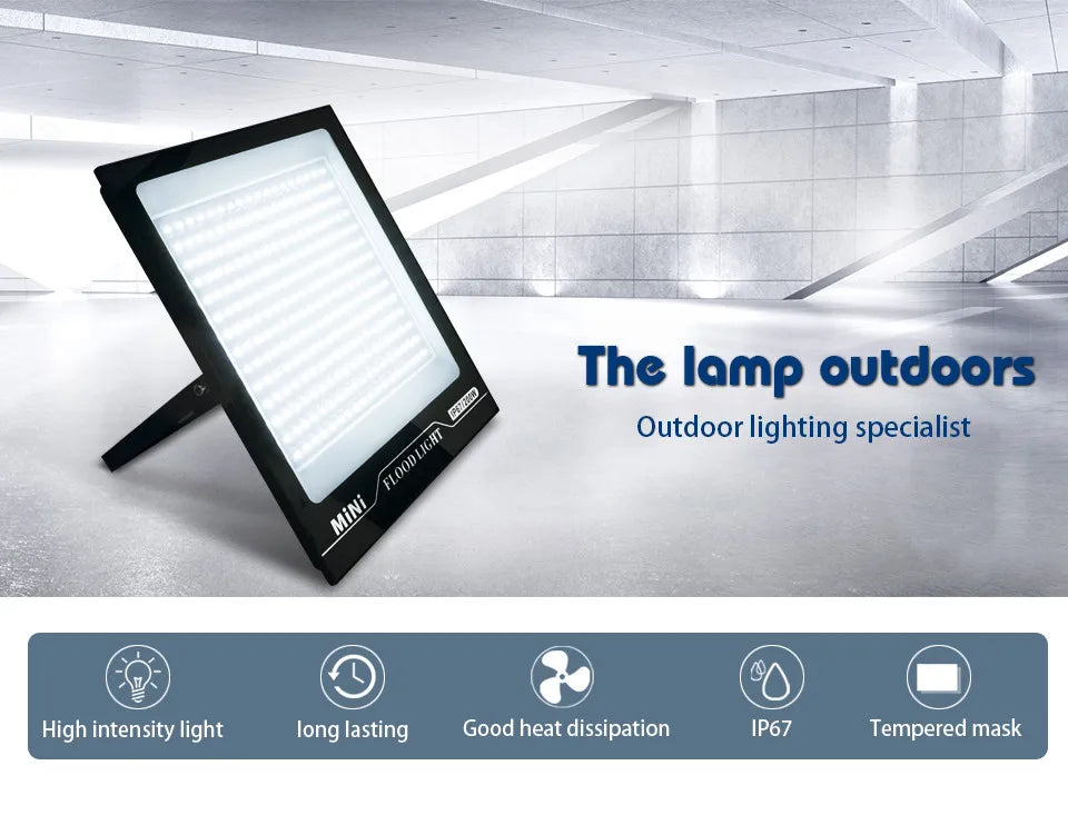 LED Flood Light 220V 10W 20W 30W 50W 100W 150W 200W IP67 Waterproof Outdoor FloodLights for Garage Street Garden Yard Lighting