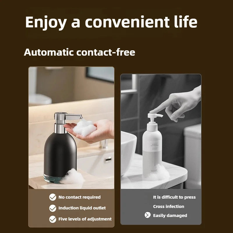 Automatic Soap Dispenser USB Rechargeable 1200mAh Touchless Foam Hand Kitchen Laundry Detergent Pump 5 Gear Sensor Dispenser