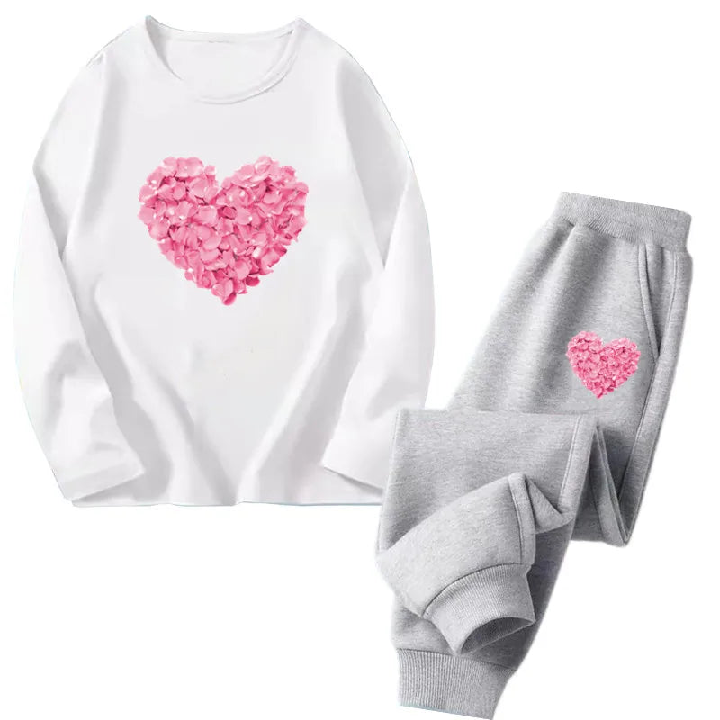 Spring Autumn Toddler Girls Fashion Set Kawaii Print Long Sleeve T-Shirt And Pants Two-Piece Casual Clothing Outfit for Girls