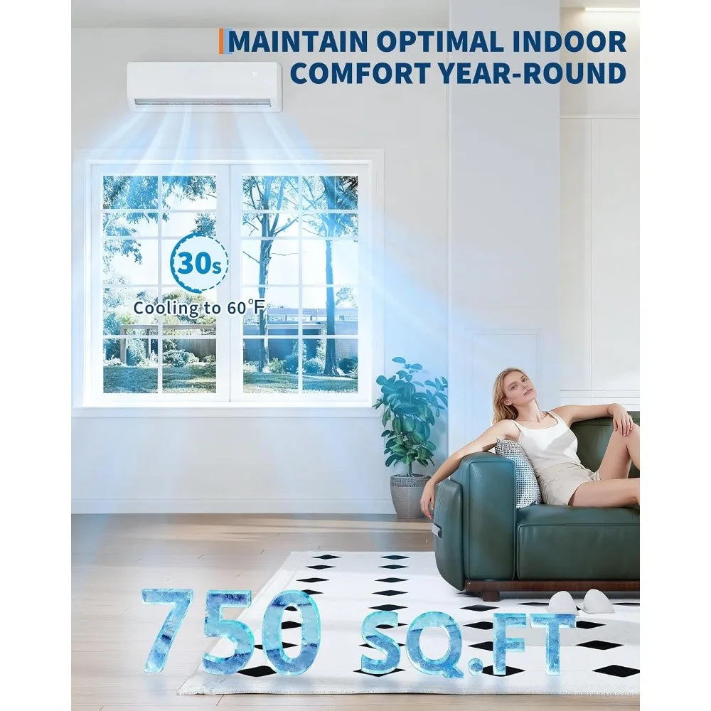 12000 BTU Mini Split Air Conditioner 19 SEER2 Ductless Inverter AC 230V Heat Pump Cools 750 Sq.Ft, Custom