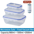 1/3PCS Vacuum Food Storage Box Storage Container Fridge Organizer Microwave Safe Fresh-Keeping Sealing Box Food Dispenser