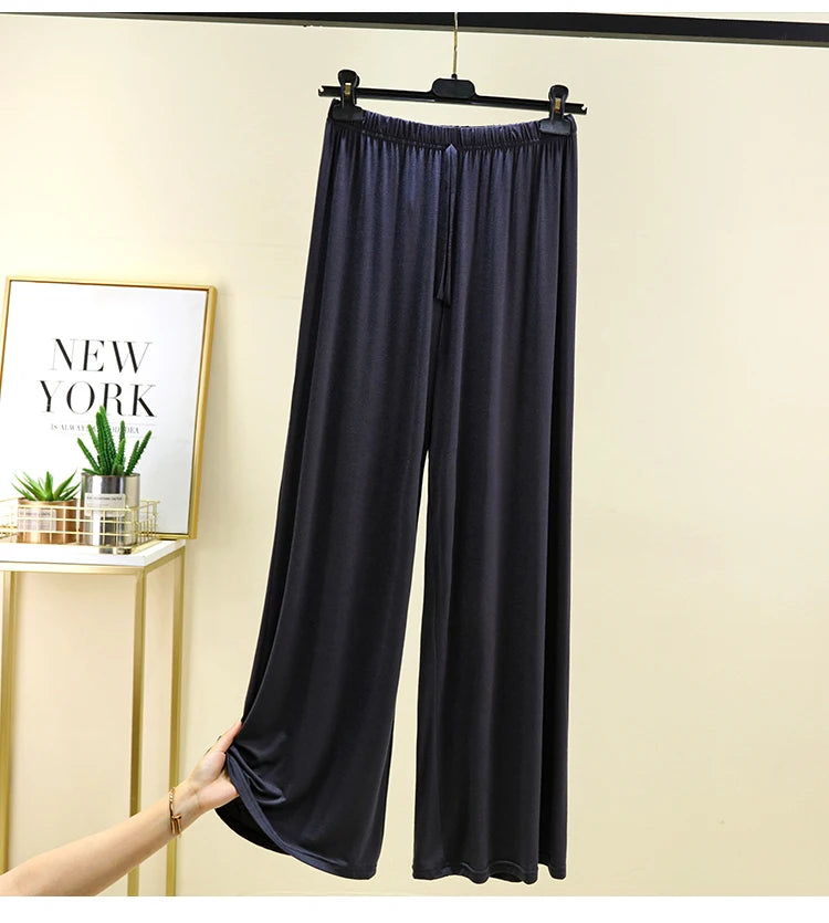 Modal Floor-Length Wide Leg Pants Loose Home Spwear  Color Versatile Casual Summer Thin Home Pants Women