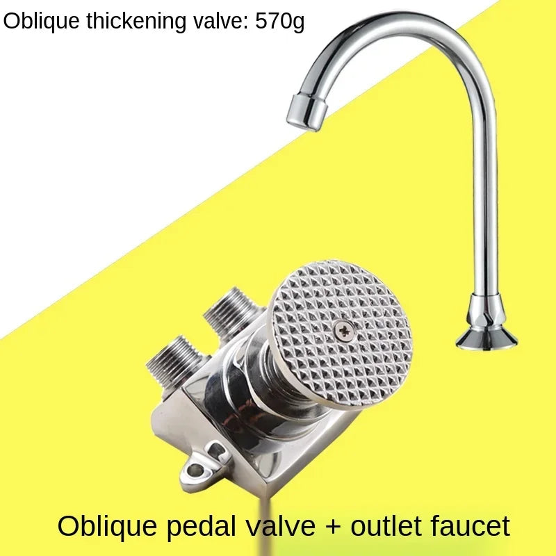 Foot-operated Faucet Brass Hospital Laboratory Food Factory Basin Foot Valve Single Cold Foot Faucet  Kichen  Water Faucet