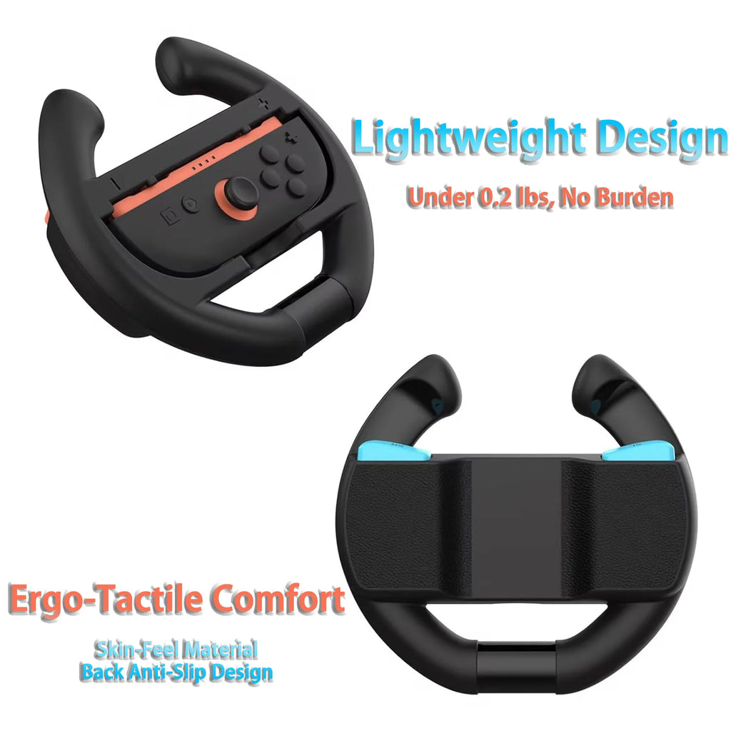 For Switch2 4-In-1 Steering Racing Wheel Controller Grip Left and Right Jon-Con Accessories 2 Hand Holder for Mario Kart World