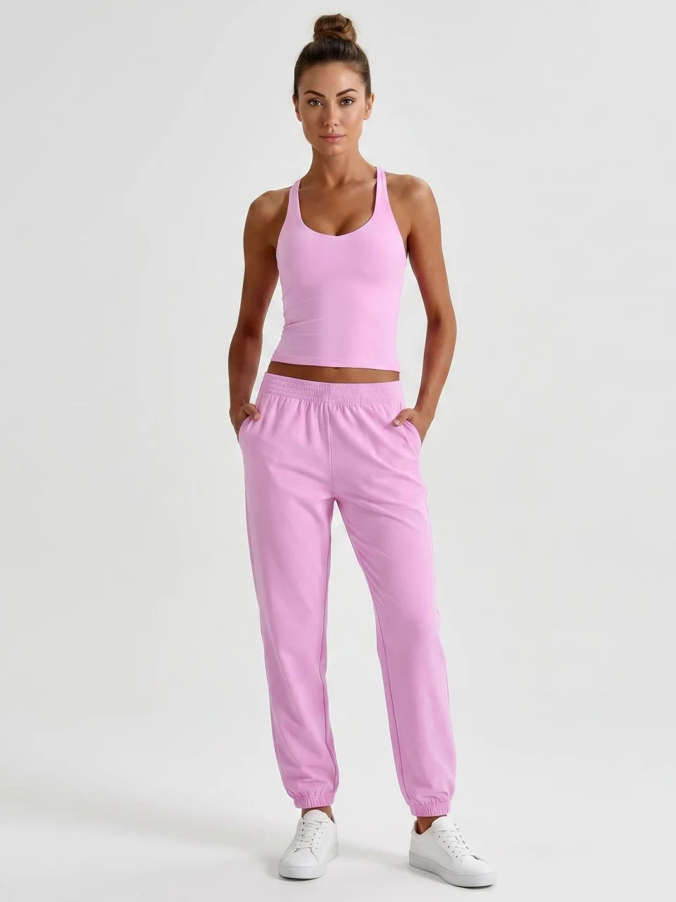 Longline Yoga Tank Top with Built in Bra Women Quick Dry Gym Camisole Workout Shirts Soft Slim Fit Sports Vest Athleisure