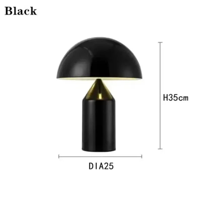 Oluce Atollo Lamp Modern Creative Mushroom Lamp for Bedroom Study Living Room Decoration Gold White Black Bedside Table Lamp