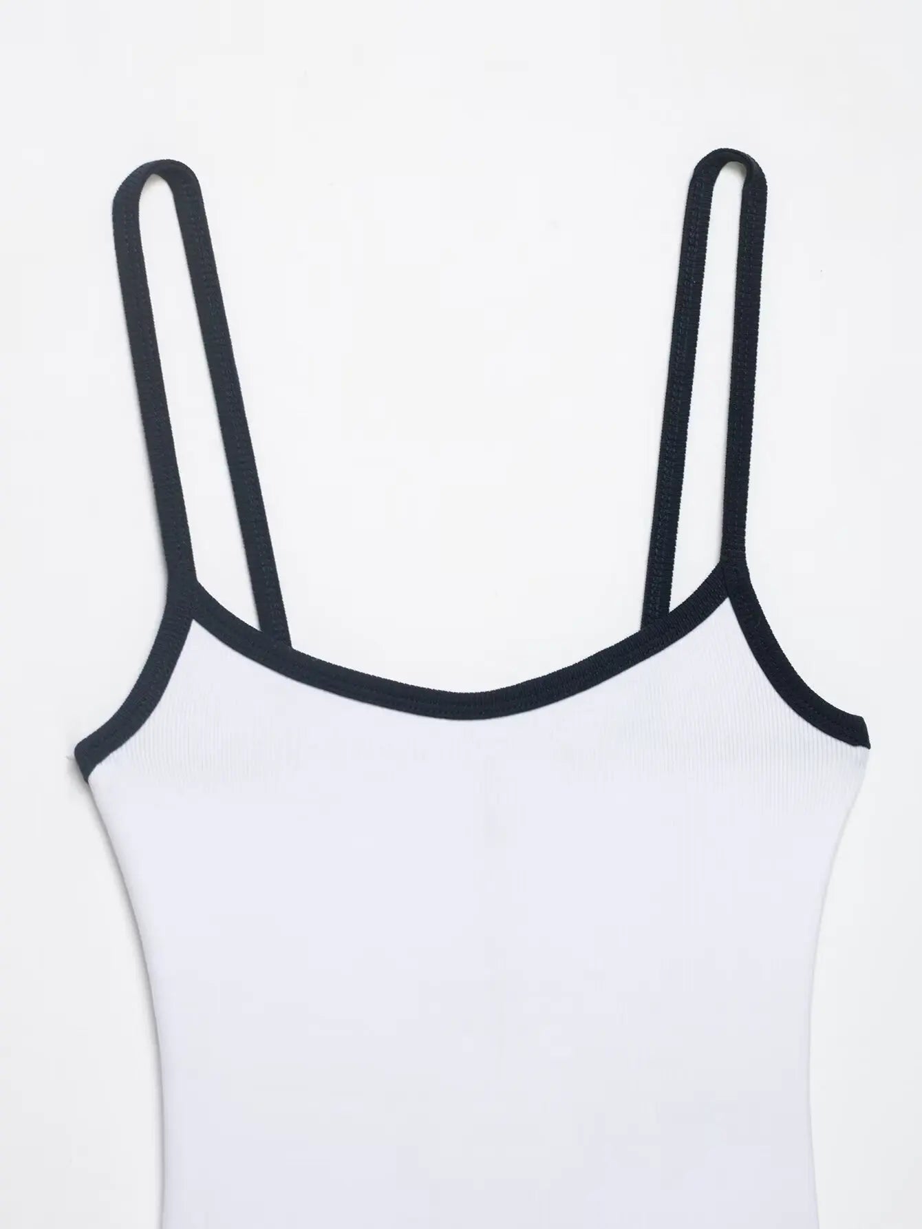 Women's Jumpsuit 2026 Summer New Cute Hot Girl Style Fashion Round Neck Color-Blocked Piping Straps Cotton Blend Fabric