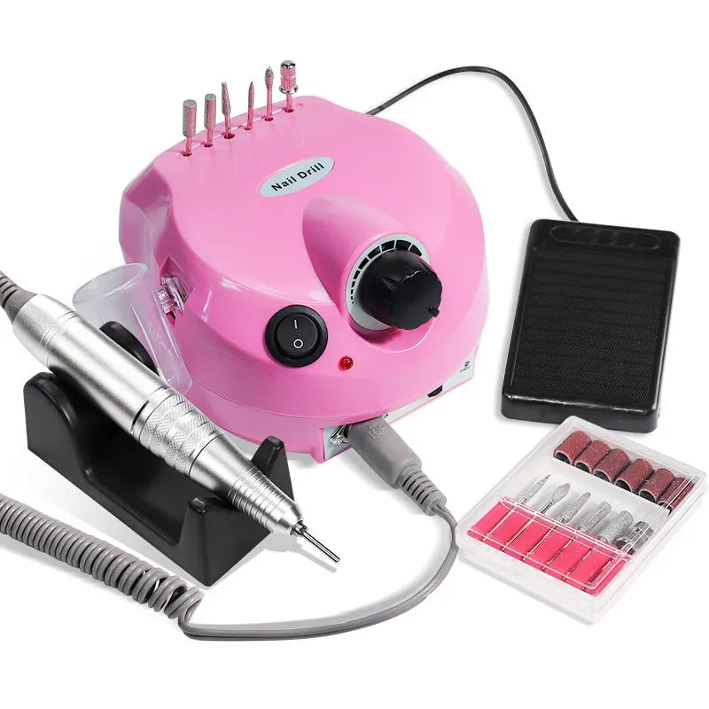 35000RPM Electric Nail Drill Machine Manicure Pedicure Professional Nail Lathe Low Noise Cutters Nail File Kit