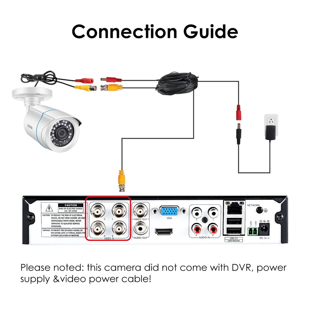 ZOSI 2MP CCTV Security Camera 1080P HD  4-in-1 AHD TVI CVI CVBS Weatherproof Home Video Surveillance Camera for DVR System