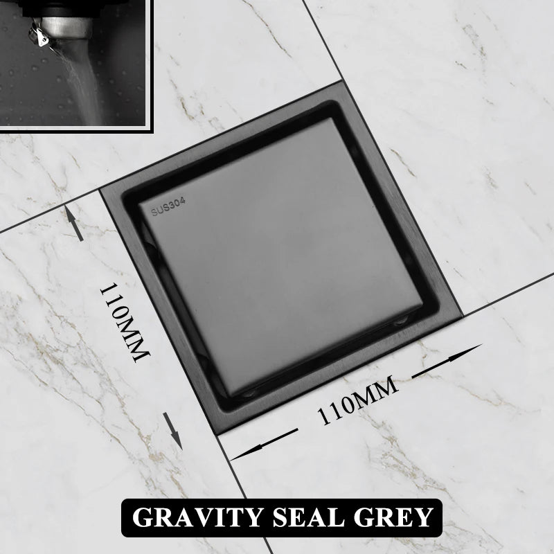 Bathroom Balcony Kitchen Stainless Steel Square Floor Drain Shower Drainers Multi-Color Style Invisible Tile Insert Floor Drains
