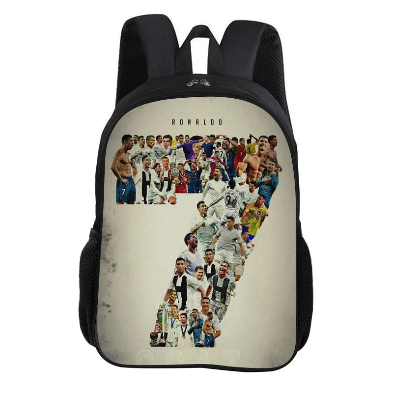CR Football Star Knapsack Rucksack Child Bookbag  Ronaldo School Backpack Football Sports Backpack Fashion Schoolbag Kids Gift