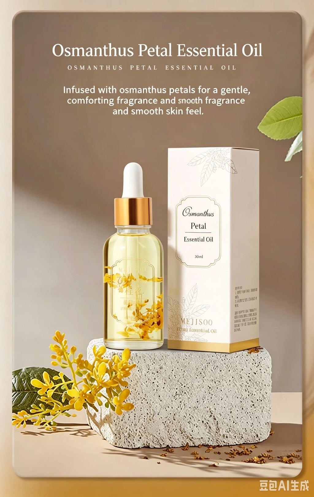 Natural Marigold & Rose Petal Essential Oil Body Massage Oil for Back Opening Therapy Facial Essence Hair Nourishing Care Oil