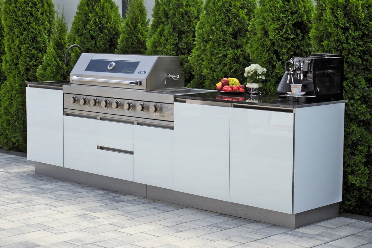Durable All-season Stainless Steel Outdoor Kitchen Cabinet Bbq Grill Camping Outdoor Kitchen Island with Refrigerator