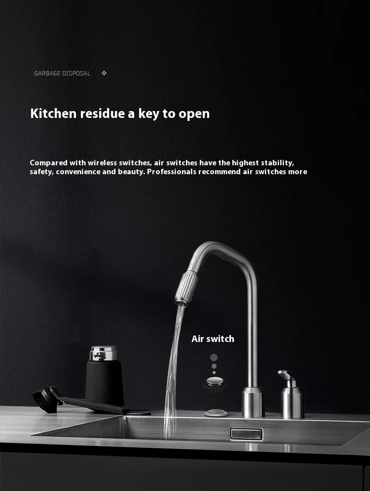 High Efficiency Stainless Steel Kitchen Garbage Disposal Quiet Efficient with Anti-Blocking Design Electric Power Source
