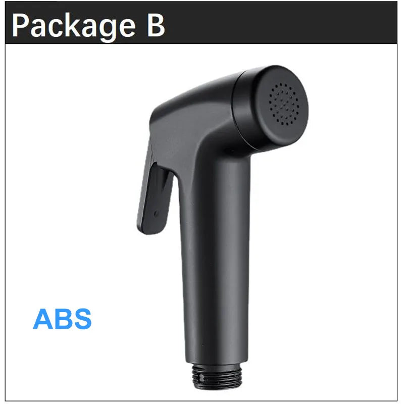 Handheld Black Toilet wash Bidet Faucet Spray Gun Sprayer shower head Anal cleaning washer WC Bathroom water valve hose holder