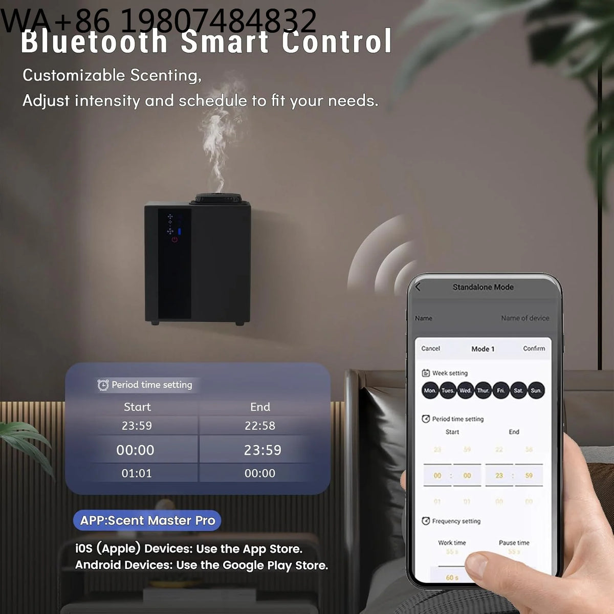 Wifi 4G Dual Control HVAC Waterless Scent Nebulizer 200ml Capacity Essential Oil Diffuser Silent Perfume Sprayer Wholesale