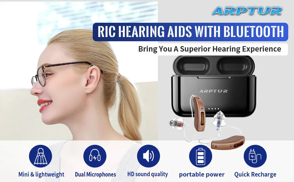 Hearing Aids for Seniors for Rechargeable Noise Cancelling APP Control 3-in-1 Function (Hearing Music Phone) 16 Channels