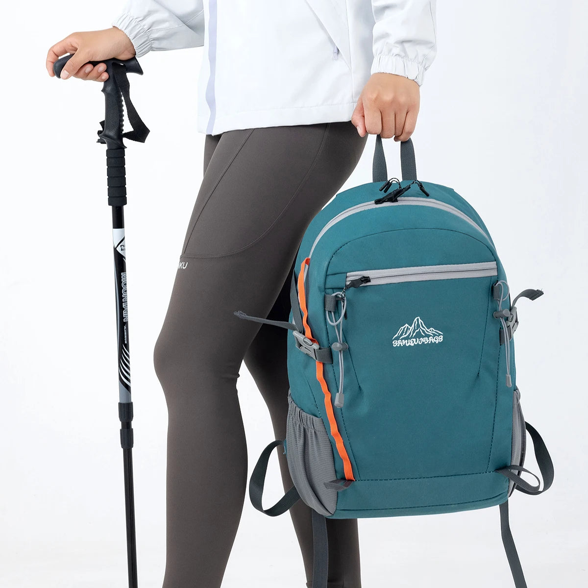 Outdoor Hiking Mountaineering Bag for Women, Lightweight Waterproof Ultra-Light Small Backpack 22 Liters Travel Climbing Lightweight Backpack for Junior High School Students and College Students