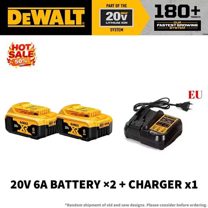 100% Genuine DEWALT 20V Max 2/5/6/9Ah Battery Charger Combo Li-Ion XR Series for Power Tools Battery DCB200,DCB202,DCB205,DCB206